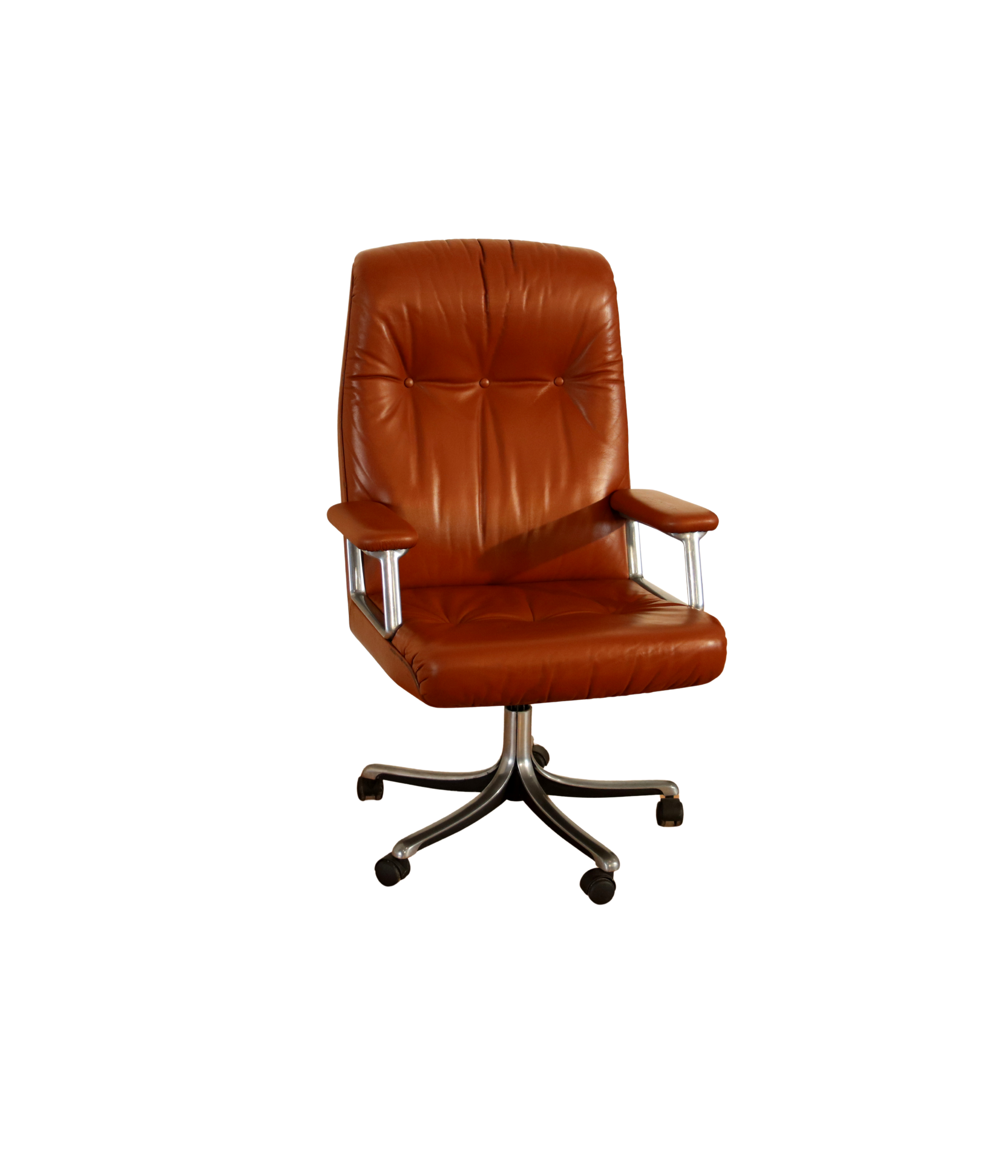 P126_Executive_Office_Chair_by_Osvaldo_Borsani_for_Tecno_in_Black_Leather,_Italy_1966
