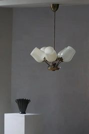 Paavo_Tynell_5-Arm_Brass_and_Glass_Chandelier,_Finland