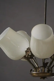 Paavo_Tynell_5-Arm_Brass_and_Glass_Chandelier,_Finland