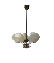 Paavo_Tynell_5-Arm_Brass_and_Glass_Chandelier,_Finland