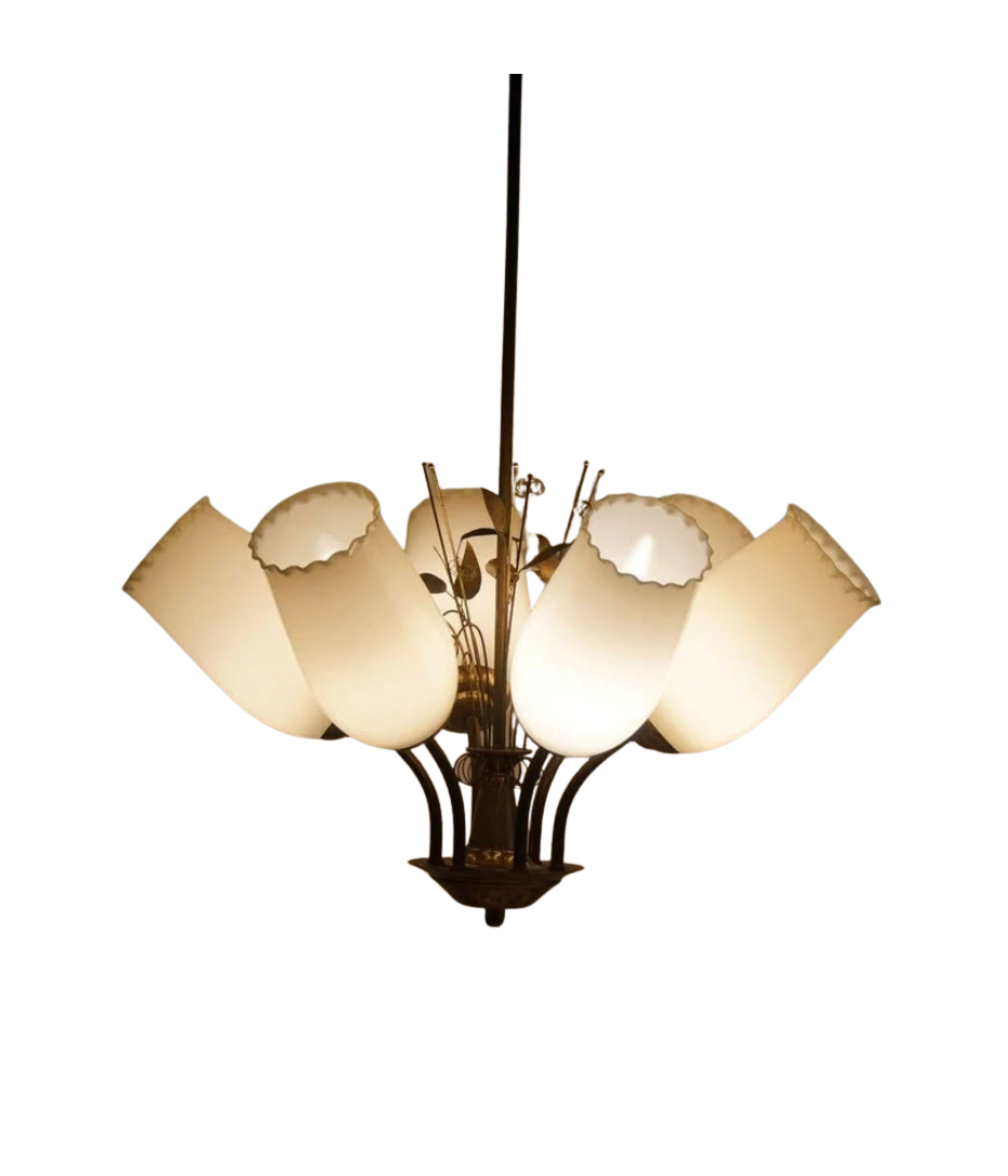 Paavo_Tynell_for_Idman_OY,_Chandelier_in_Brass_&_Glass,_Finland,_1940s