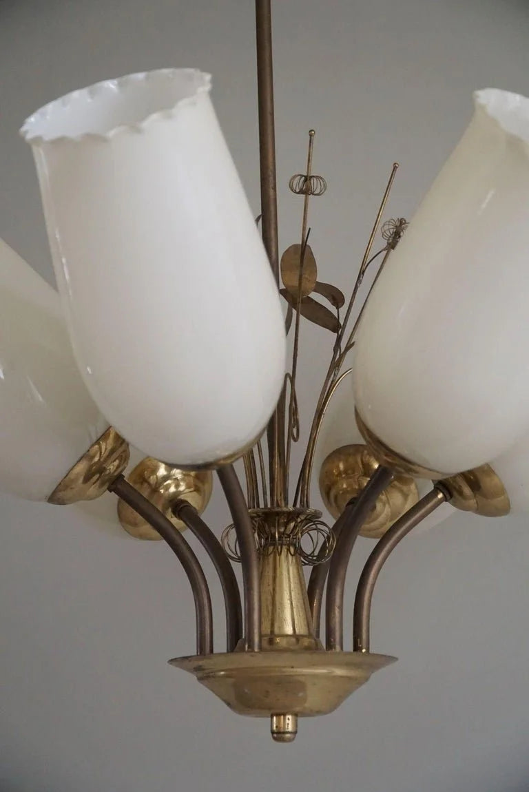 Paavo_Tynell_for_Idman_OY,_Chandelier_in_Brass_&_Glass,_Finland,_1940s