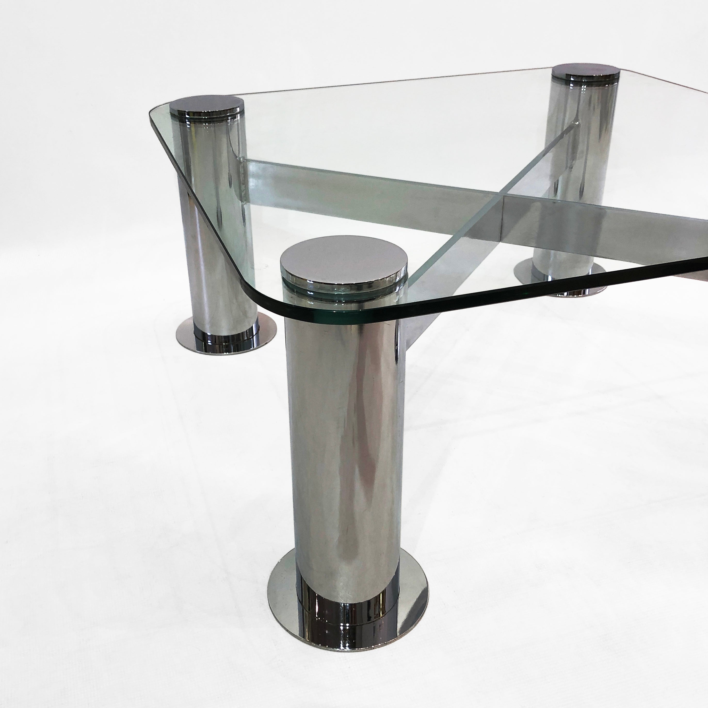 Pace_PostModern_Coffee_Table_1980s_Vintage_Leon_Rosen_Italy_Structural_Expressionism_Chrome_Glass