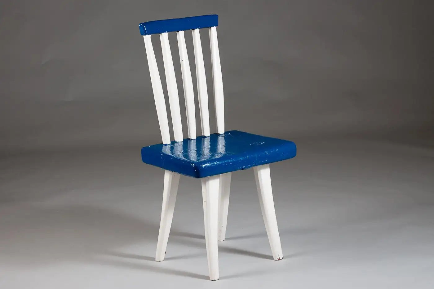 Painted_Chair_Finnish_Folk_Wood_Blue_White_Early_20th_Century_Finland
