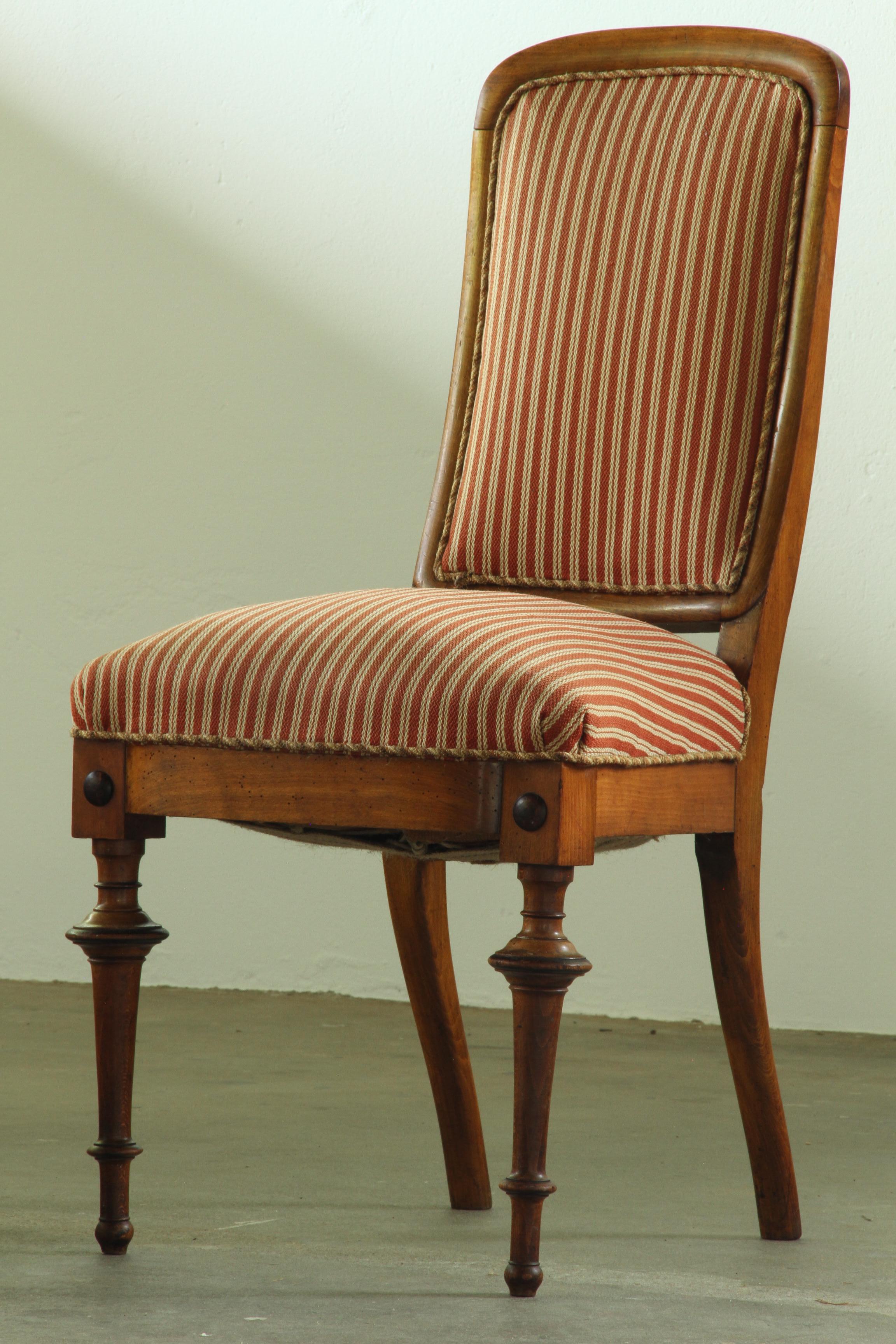 Antique_Late_Victorian_Mahogany_Parlor_Chairs_with_Original_Striped_Upholstery,_19th_Century
