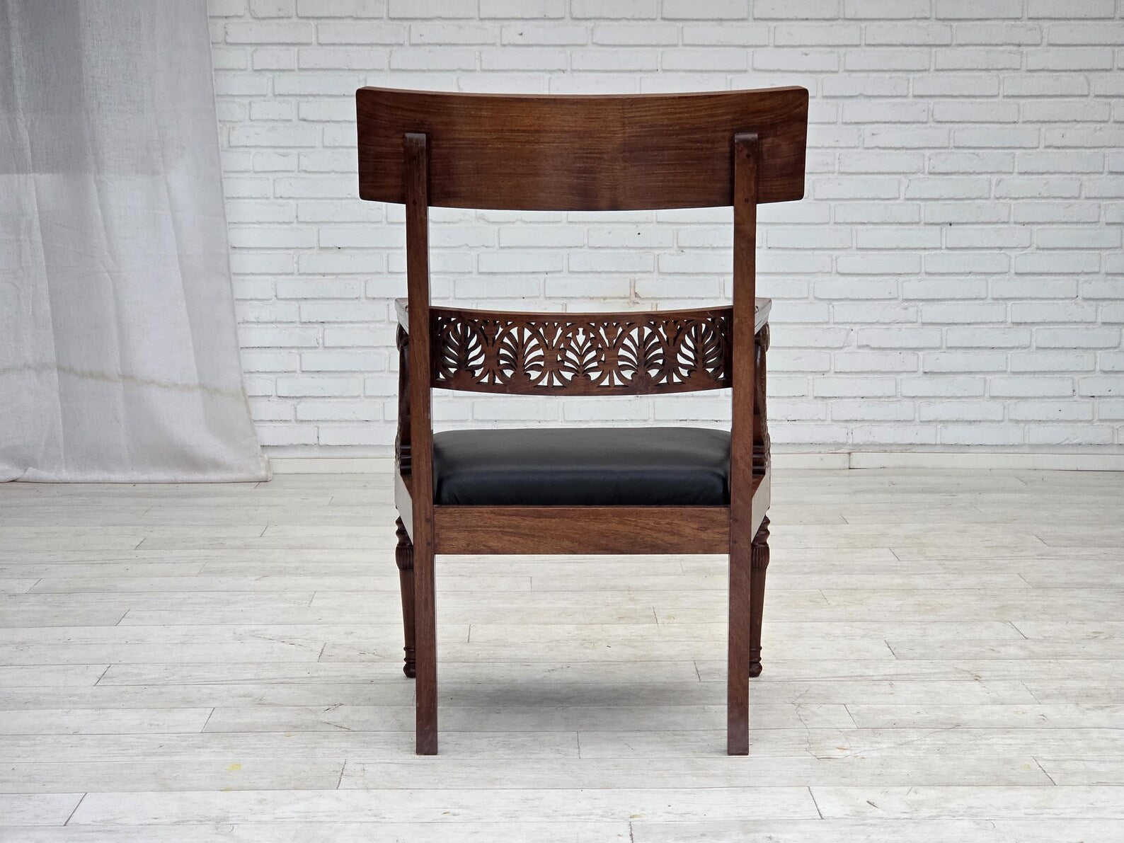 Set_of_2_Armchairs,_Carved_Teak_&_Leather_Vintage,_1920s_Denmark