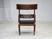Set_of_2_Armchairs,_Carved_Teak_&_Leather_Vintage,_1920s_Denmark