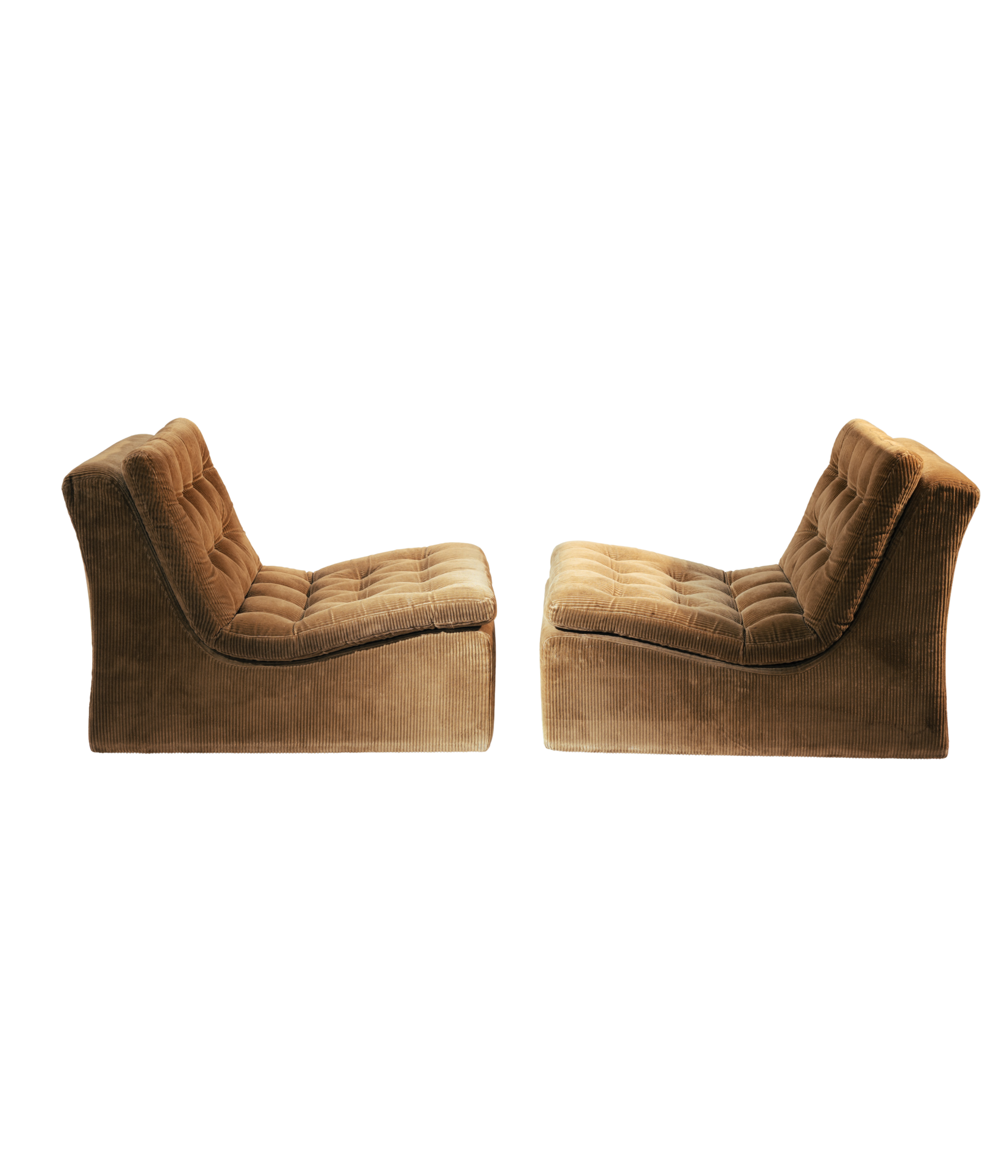 Pair_of_DUX_Modular_Lounge_Chairs_in_Camel_Brown_Corduroy,_Sweden,_1970s