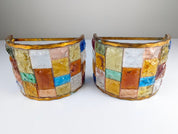 Set_of_2_Multicolored_Hammered_Glass_and_Wrought_Iron_Sconces_by_Longobard,_Italy,_1970s