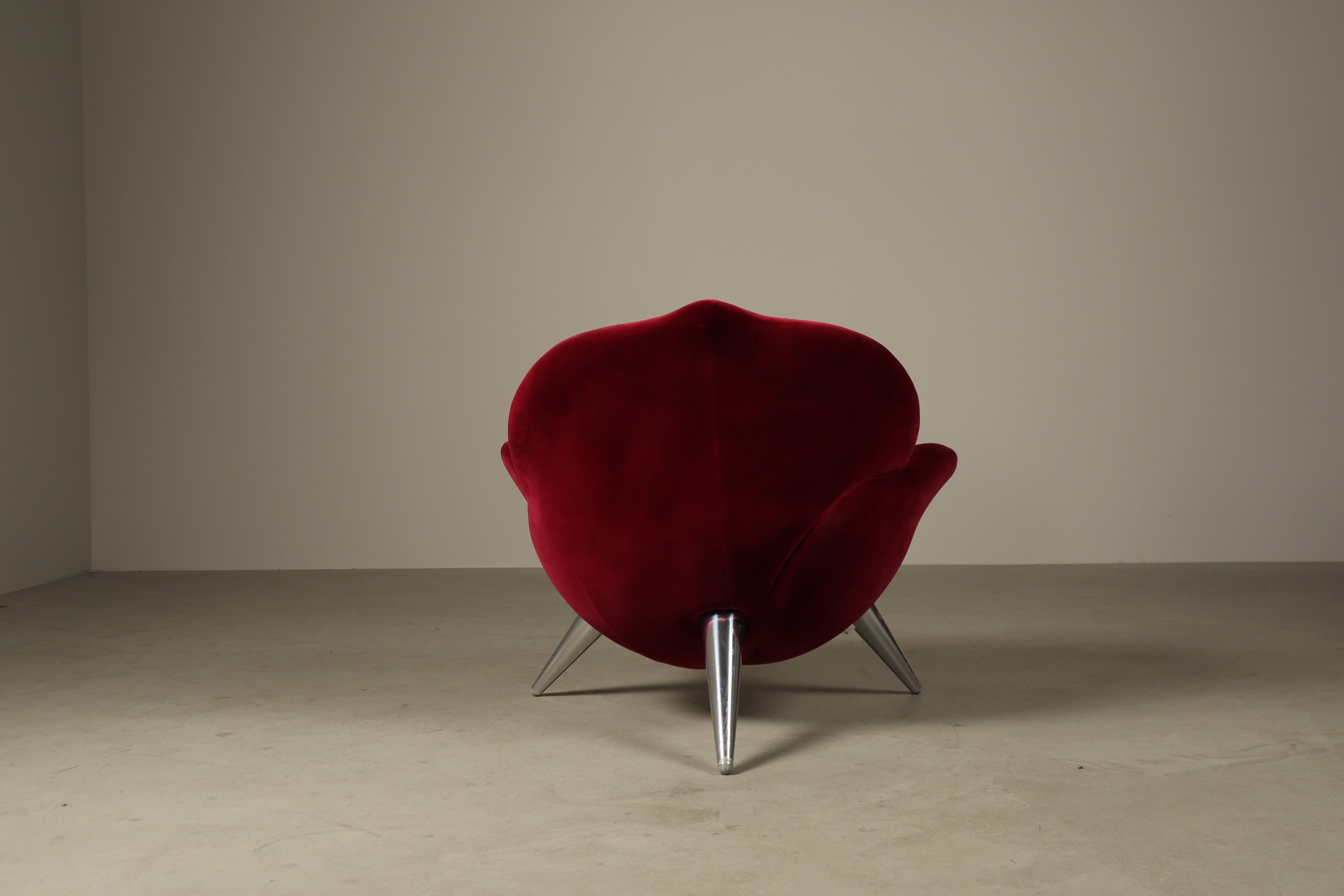 Set_of_2_Rose_Lounge_Chairs_by_Masanori_Umeda_for_Edra_in_Red_Velvet,_Italy_1990