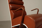 Set_of_2__Sculptural_Armchairs_in_Cognac_Leather_and_White_Lacquered_Metal,_1970s