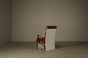 Set_of_2__Sculptural_Armchairs_in_Cognac_Leather_and_White_Lacquered_Metal,_1970s