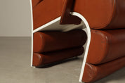 Set_of_2__Sculptural_Armchairs_in_Cognac_Leather_and_White_Lacquered_Metal,_1970s