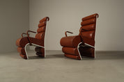 Set_of_2__Sculptural_Armchairs_in_Cognac_Leather_and_White_Lacquered_Metal,_1970s