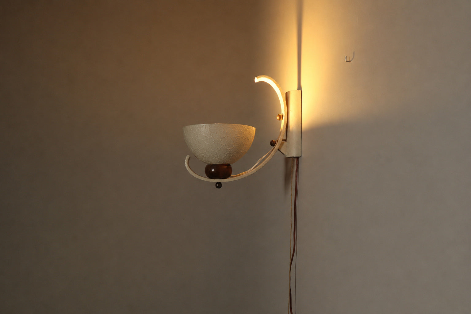 Set_of_2_French_Iron_Wall_Uplights_with_Wooden_Accents,_France,_1950s