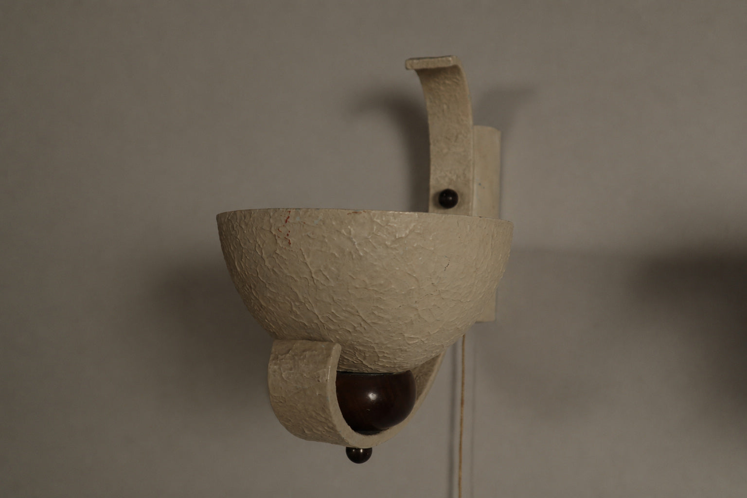 Set_of_2_French_Iron_Wall_Uplights_with_Wooden_Accents,_France,_1950s