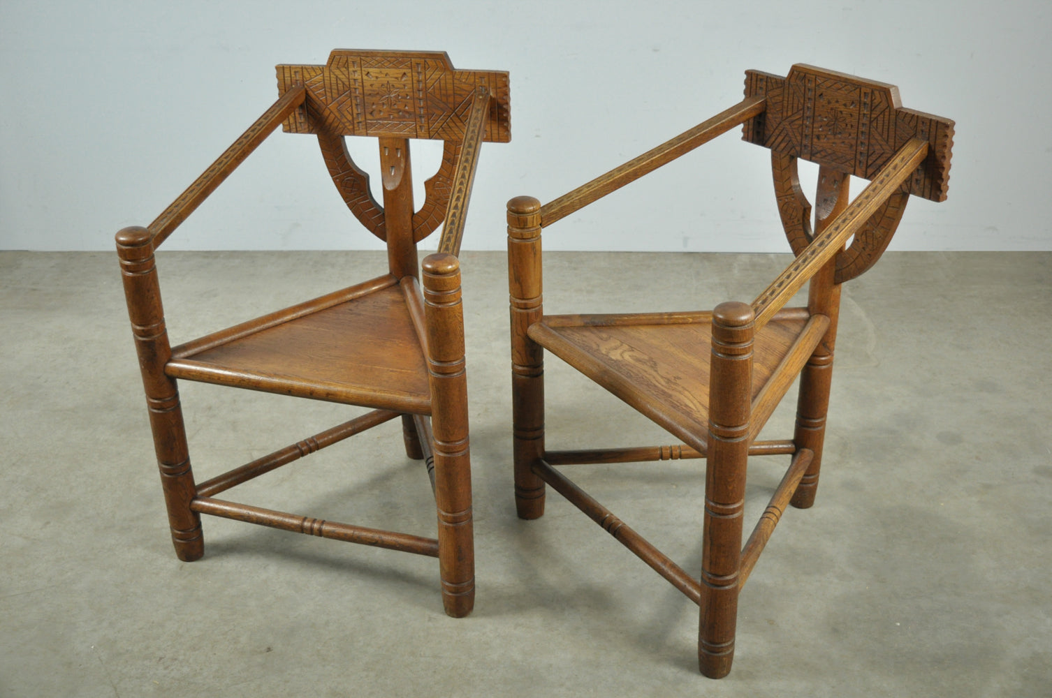 Set_of_2_Swedish_Primitive_Monk_Chairs_in_Solid_Oak,_Handcrafted,_1950s