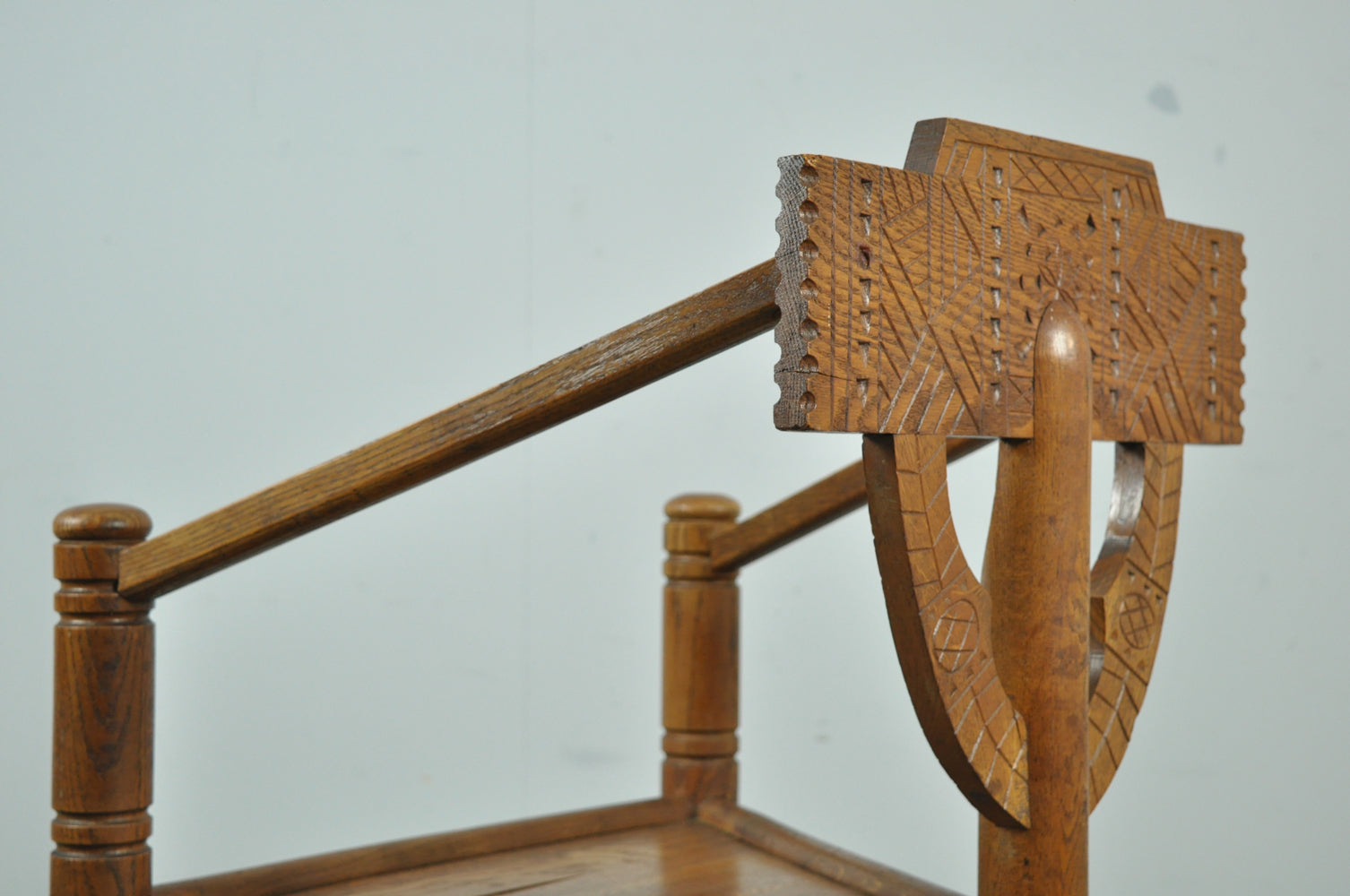 Set_of_2_Swedish_Primitive_Monk_Chairs_in_Solid_Oak,_Handcrafted,_1950s
