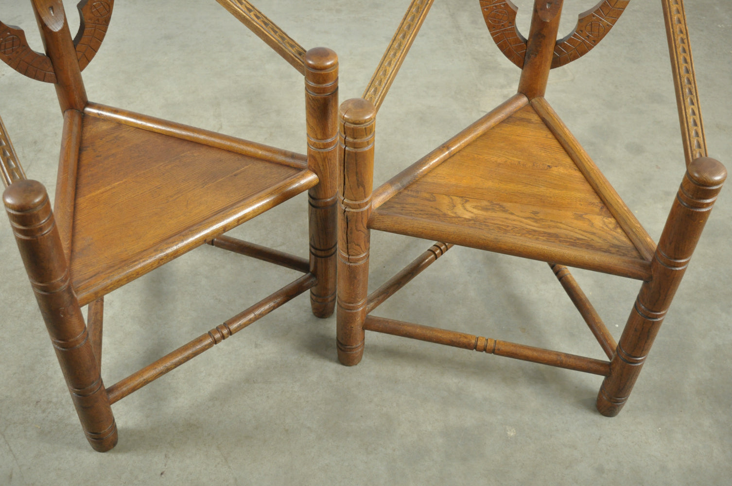 Set_of_2_Swedish_Primitive_Monk_Chairs_in_Solid_Oak,_Handcrafted,_1950s