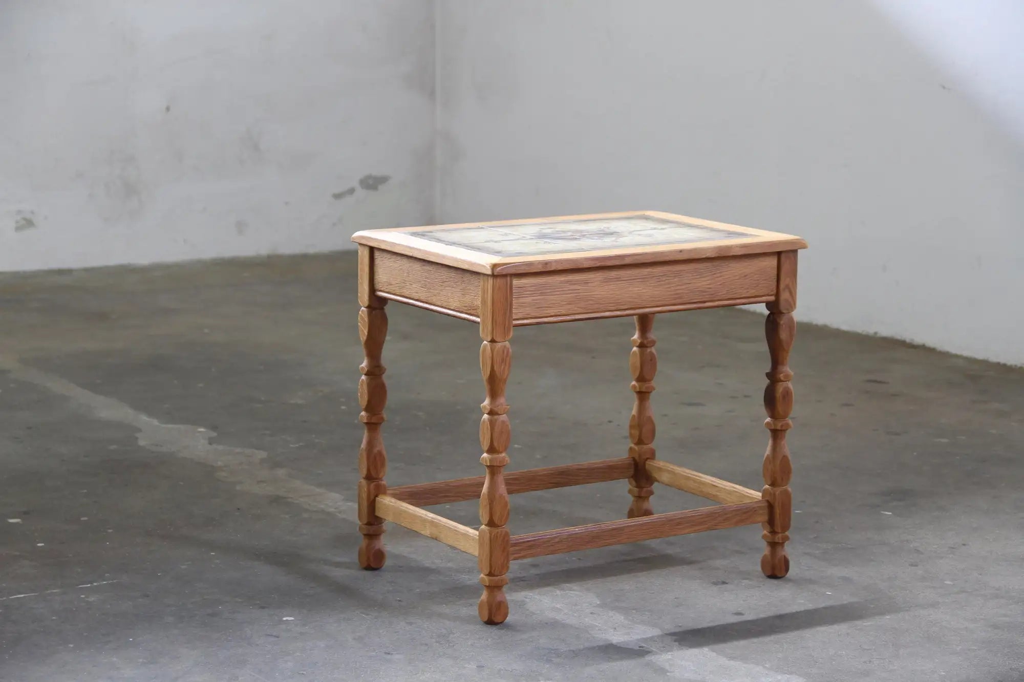 Set_of_2_Danish_Brutalist_Oak_Bedside_Tables_with_Ceramic_Tile_Tops,_Henning_Kjærnulf_Style,_1960s-1970s