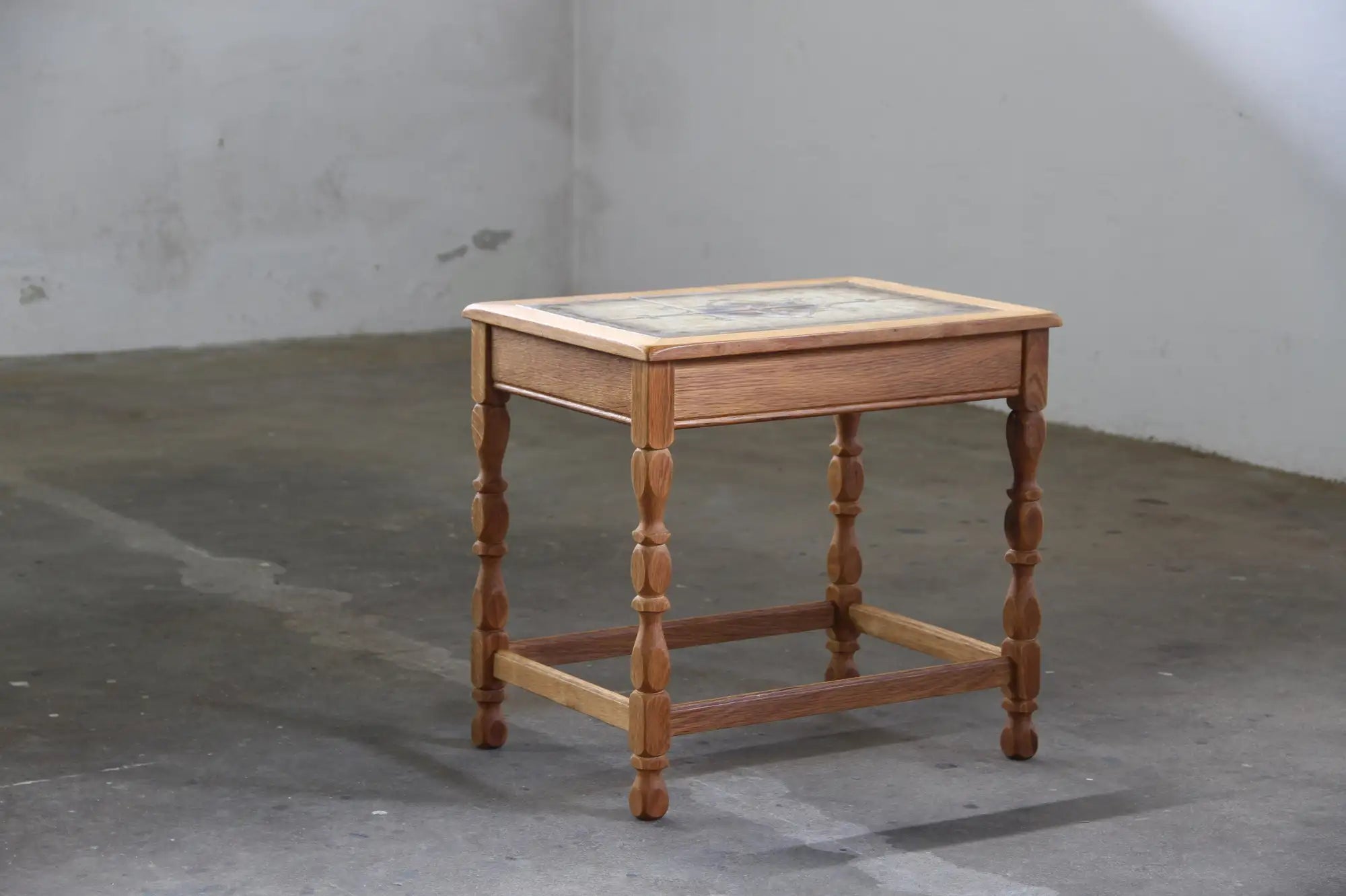 Set_of_2_Danish_Brutalist_Oak_Bedside_Tables_with_Ceramic_Tile_Tops,_Henning_Kjærnulf_Style,_1960s-1970s