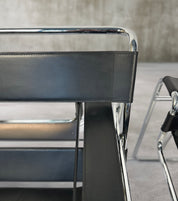 Set_of_2_Marcel_Breuer_Wassily_B3_Chairs_in_Black_Leather_and_Chrome,_1970s–80s