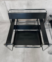 Set_of_2_Marcel_Breuer_Wassily_B3_Chairs_in_Black_Leather_and_Chrome,_1970s–80s