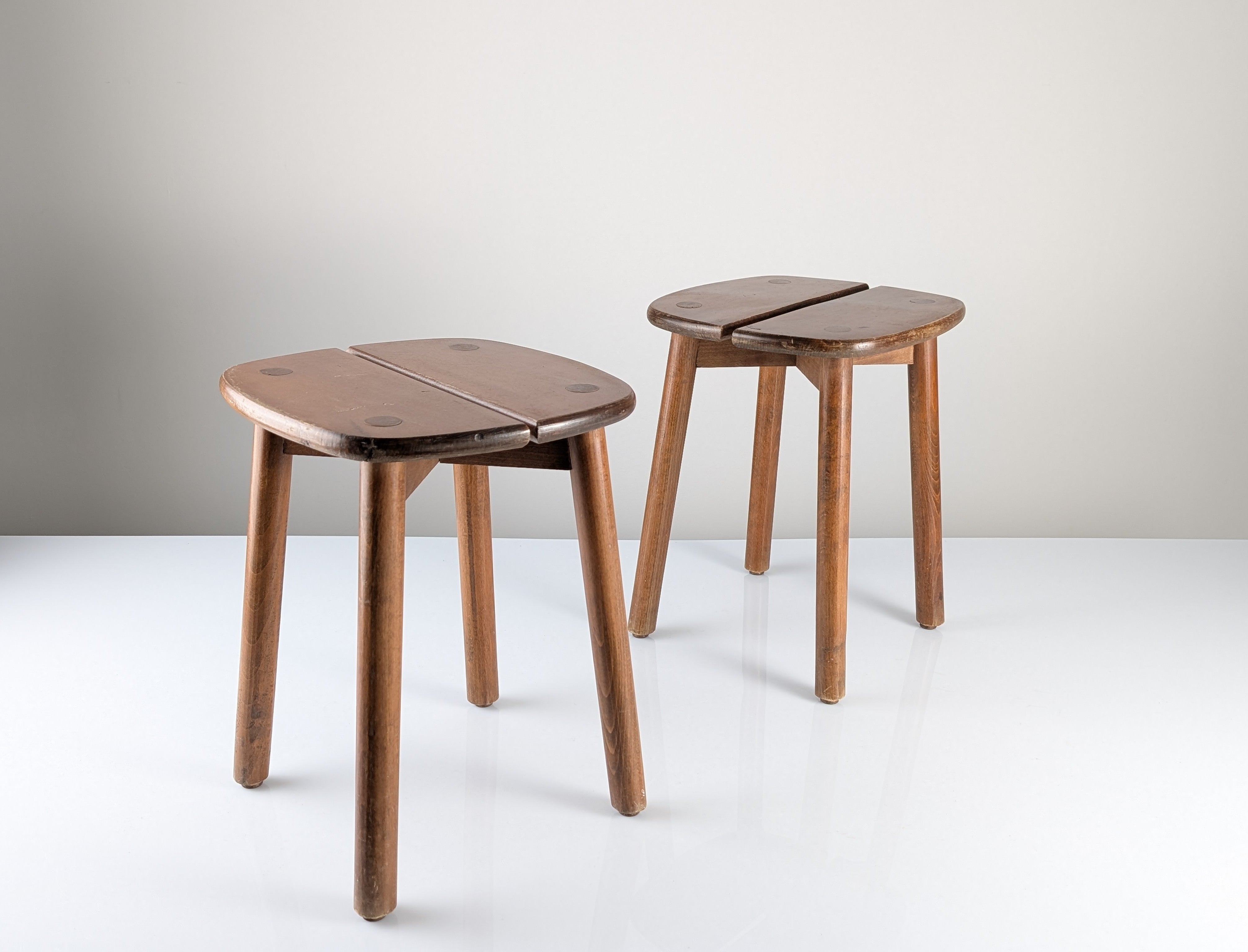 Set_of_2_Wooden_Stools_by_Pierre_Gautier-Delaye,_French_Mid_Century_Design,_1960s