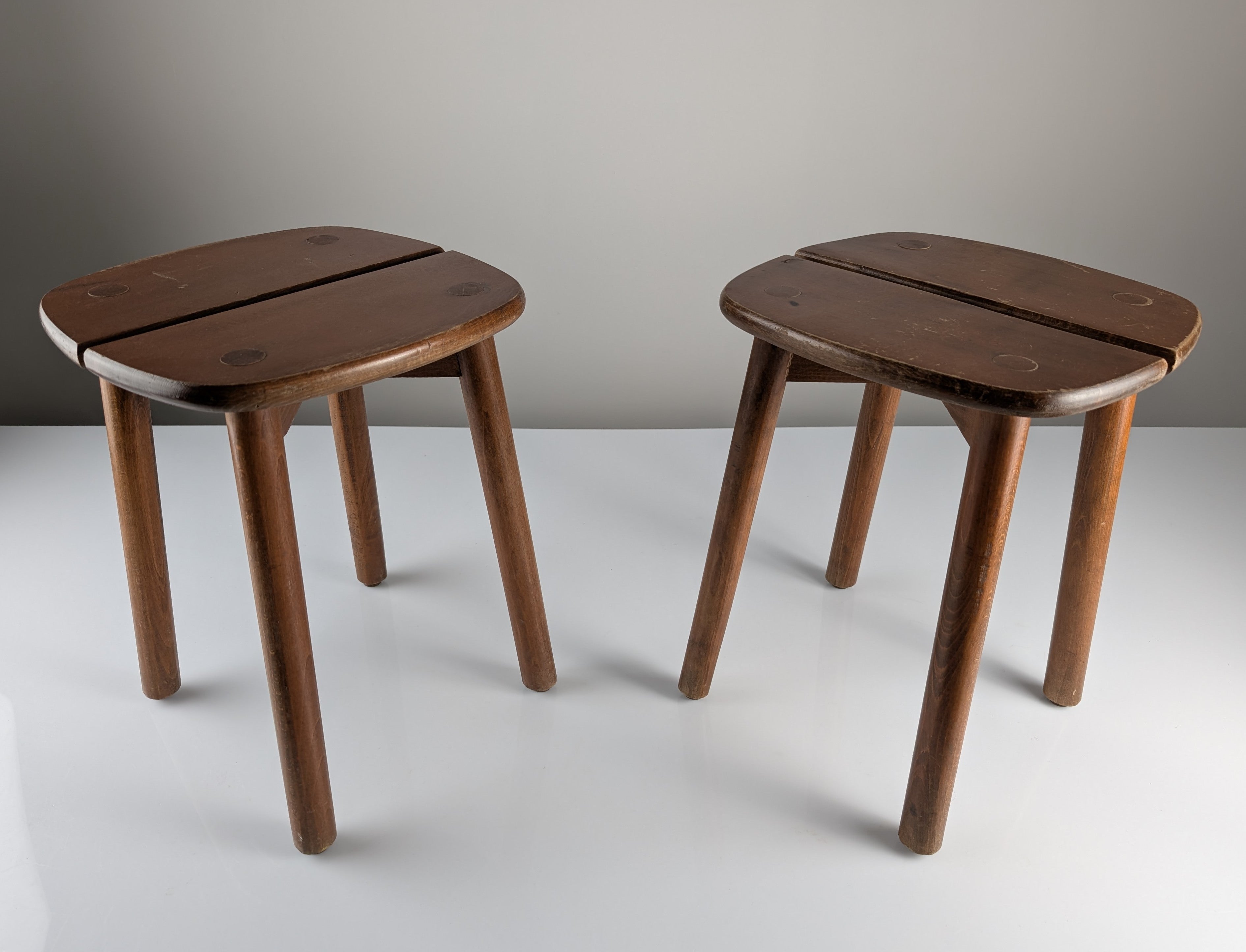 Set_of_2_Wooden_Stools_by_Pierre_Gautier-Delaye,_French_Mid_Century_Design,_1960s