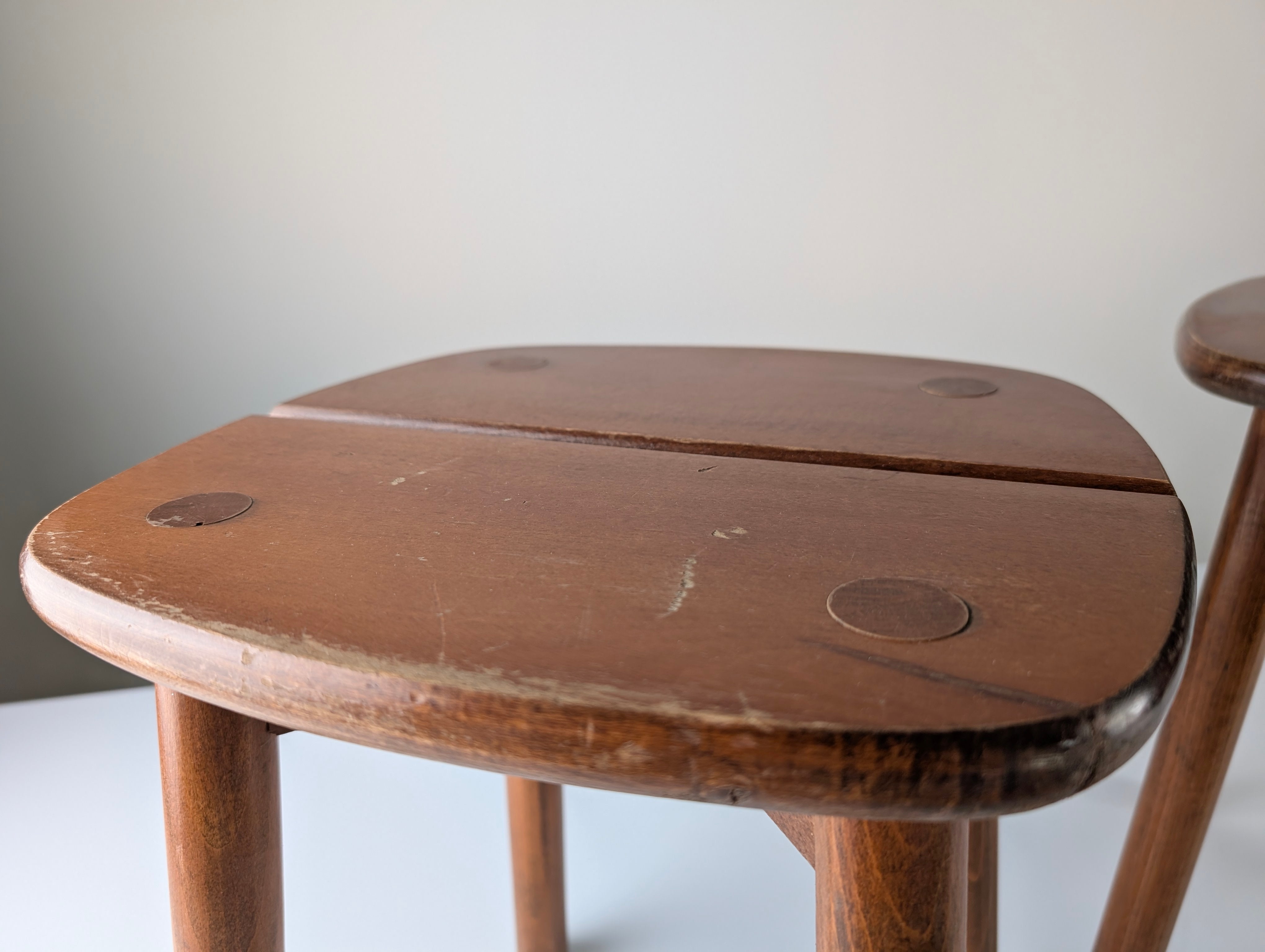 Set_of_2_Wooden_Stools_by_Pierre_Gautier-Delaye,_French_Mid_Century_Design,_1960s