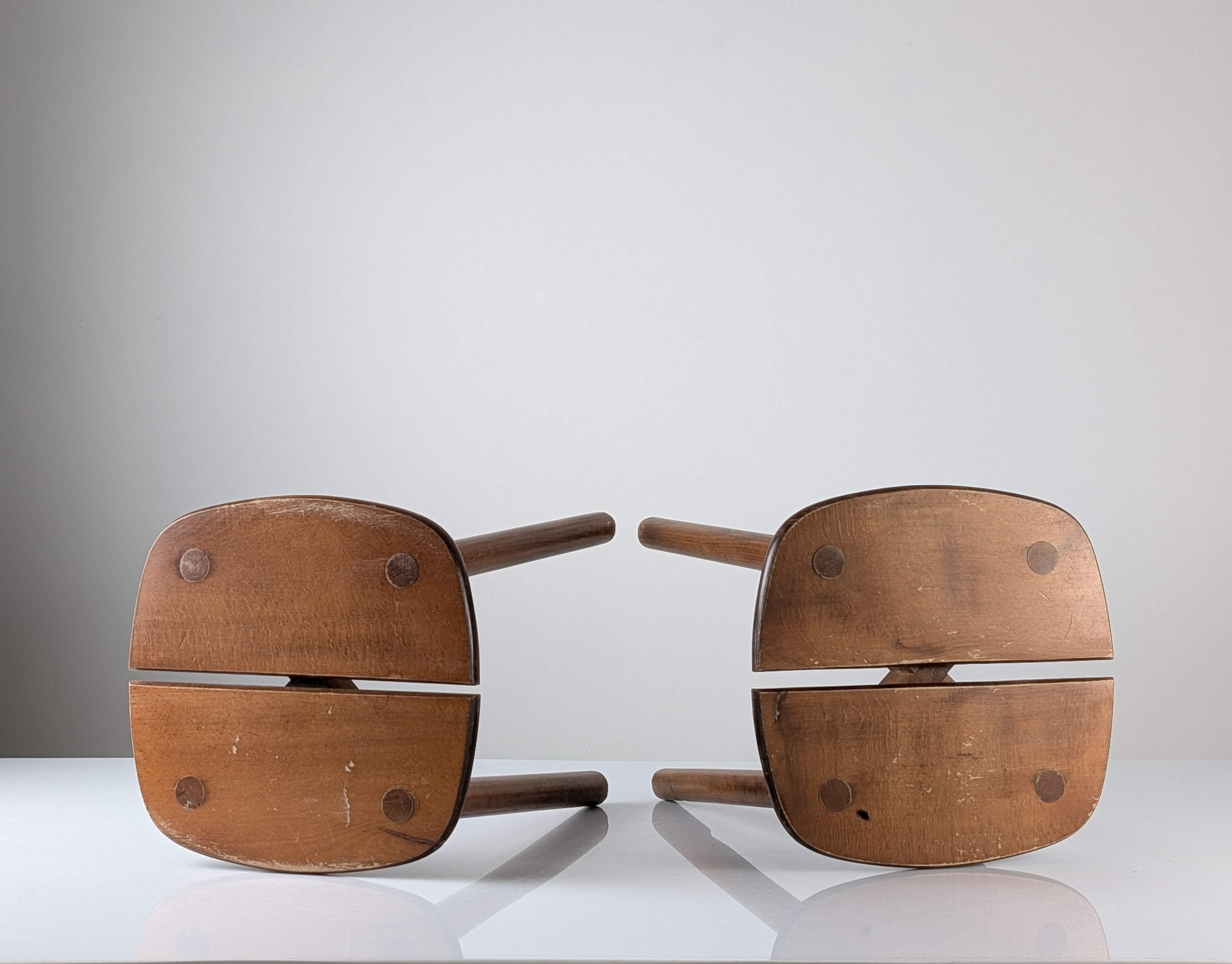 Set_of_2_Wooden_Stools_by_Pierre_Gautier-Delaye,_French_Mid_Century_Design,_1960s