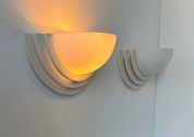 Set_of_2_French_Plaster_and_Sandblasted_Glass_Wall_Sconces,_Soft_Diffused_Wall_Lights,_1970s