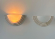 Set_of_2_French_Plaster_and_Sandblasted_Glass_Wall_Sconces,_Soft_Diffused_Wall_Lights,_1970s