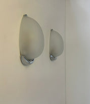Set_of_2_French_Chrome_and_Sandblasted_Glass_Water_Drop_Wall_Sconces,_1980s