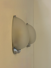 Set_of_2_French_Chrome_and_Sandblasted_Glass_Water_Drop_Wall_Sconces,_1980s