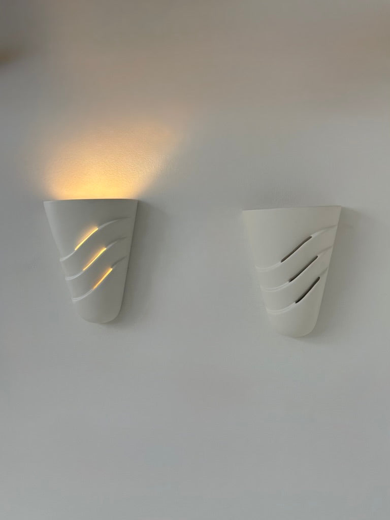 Set_of_2_French_Plaster_Ribbed_Wall_Lights,_1980s