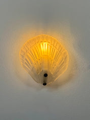 Set_of_2_French_Shell_Shaped_Sandblasted_Glass_Wall_Sconces,_Vintage_Wall_Lights,_1970s