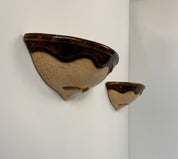 Pair_of_French_Beige_and_Brown_Enamelled_Porcelain_Wall_Sconces,_Vintage_Wall_Lights,_1960s