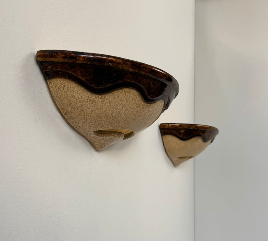 Pair_of_French_Beige_and_Brown_Enamelled_Porcelain_Wall_Sconces,_Vintage_Wall_Lights,_1960s