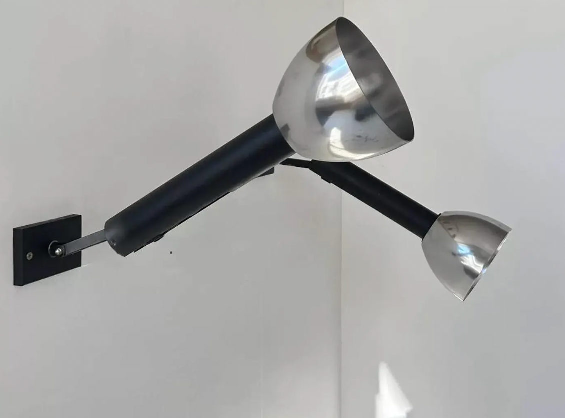 Set_of_2_French_Adjustable_Chrome_and_Matte_Black_Metal_Wall_Sconces,_1960s
