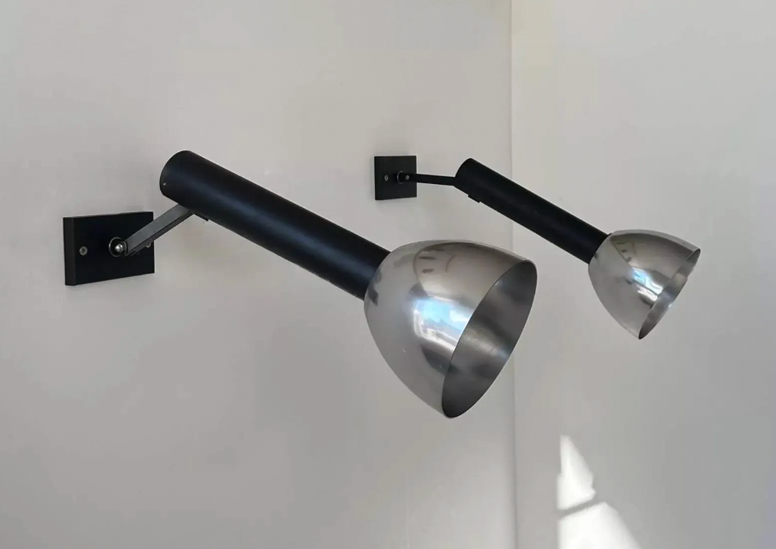 Set_of_2_French_Adjustable_Chrome_and_Matte_Black_Metal_Wall_Sconces,_1960s