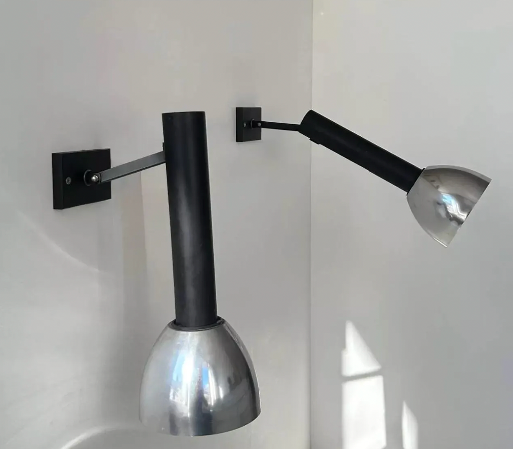 Set_of_2_French_Adjustable_Chrome_and_Matte_Black_Metal_Wall_Sconces,_1960s