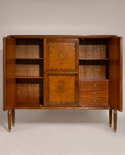 Paolo_Buffa_Italian_Highboard_in_Walnut,_Birch_Burl,_and_Green_Marble,_1950s