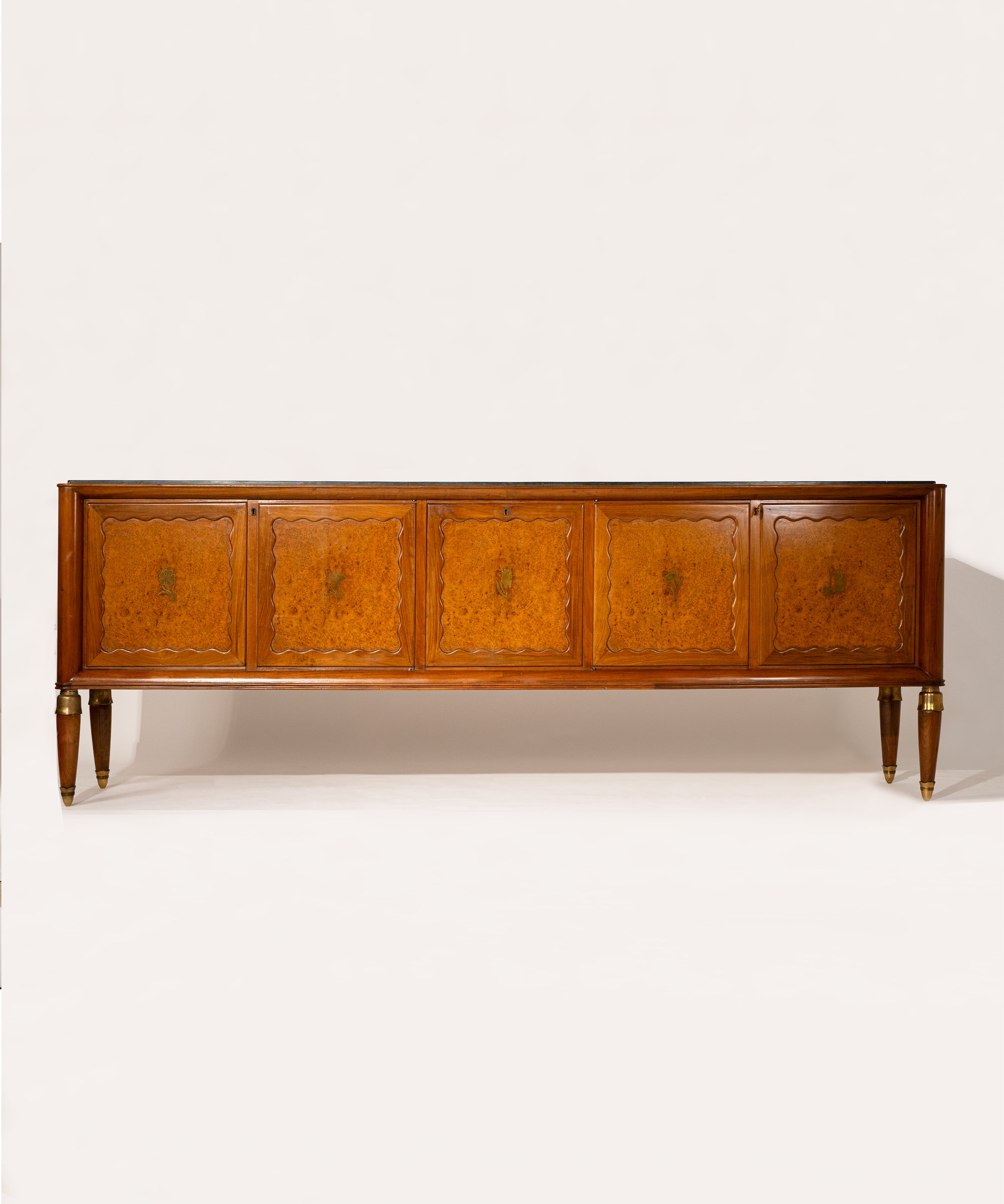 Paolo_Buffa_Walnut_and_Birch_Burl_Sideboard_with_Marble_Top,_Italy,_1956
