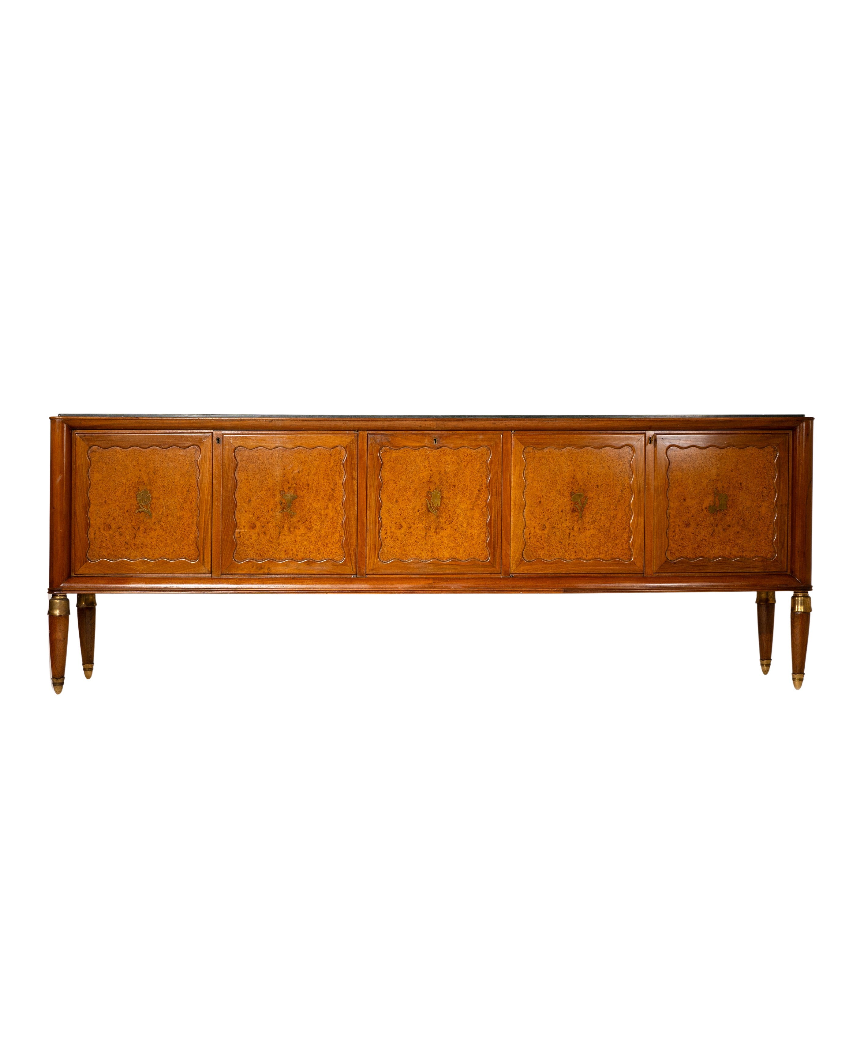 Paolo_Buffa_Walnut_and_Birch_Burl_Sideboard_with_Marble_Top,_Italy,_1956