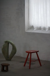 Patinated_Red_Painted_Wooden_Stools,_Rustic_Vintage_Design