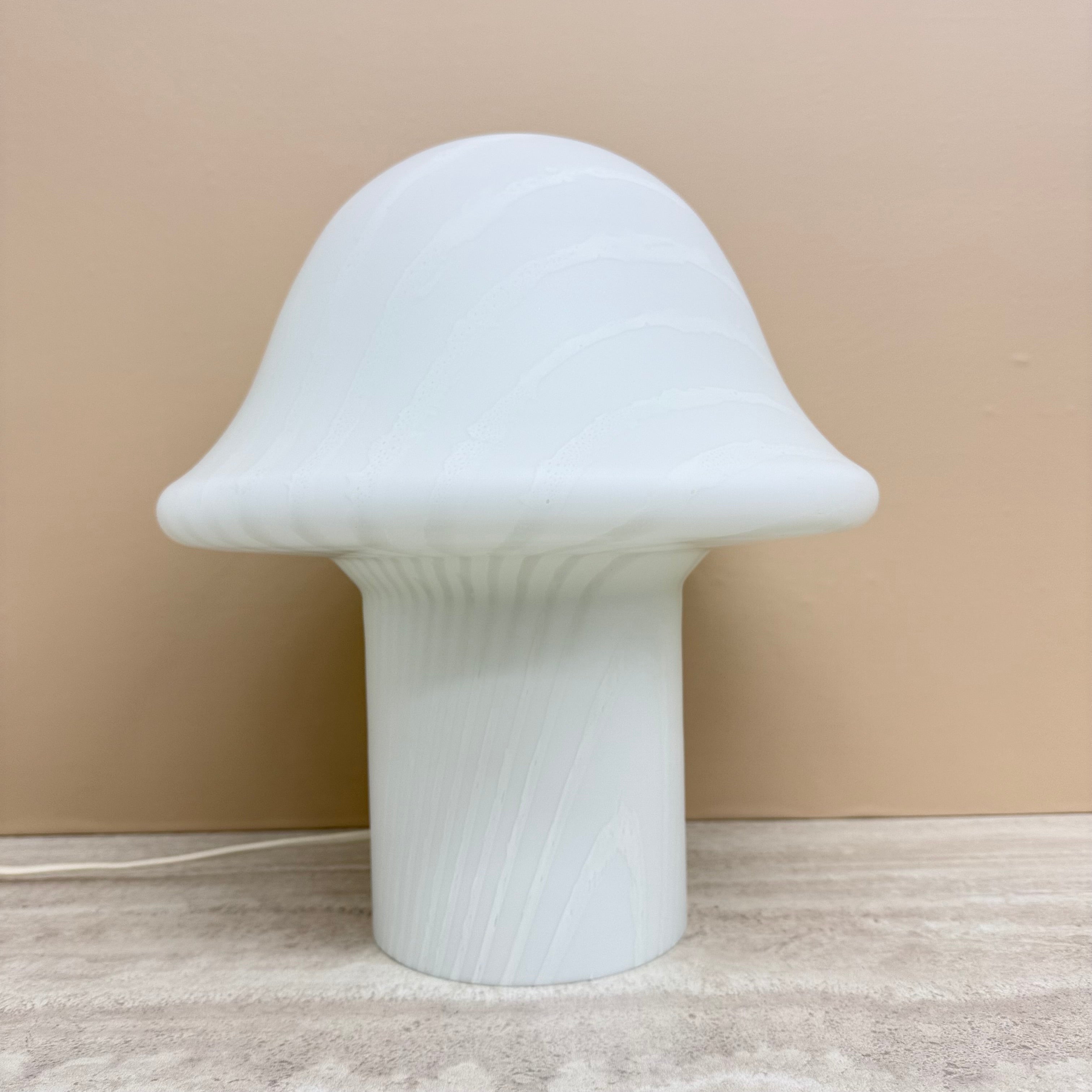 Peil_&_Putzler_Zebra_Glass_Mushroom_Table_Lamp,_Germany_1970s