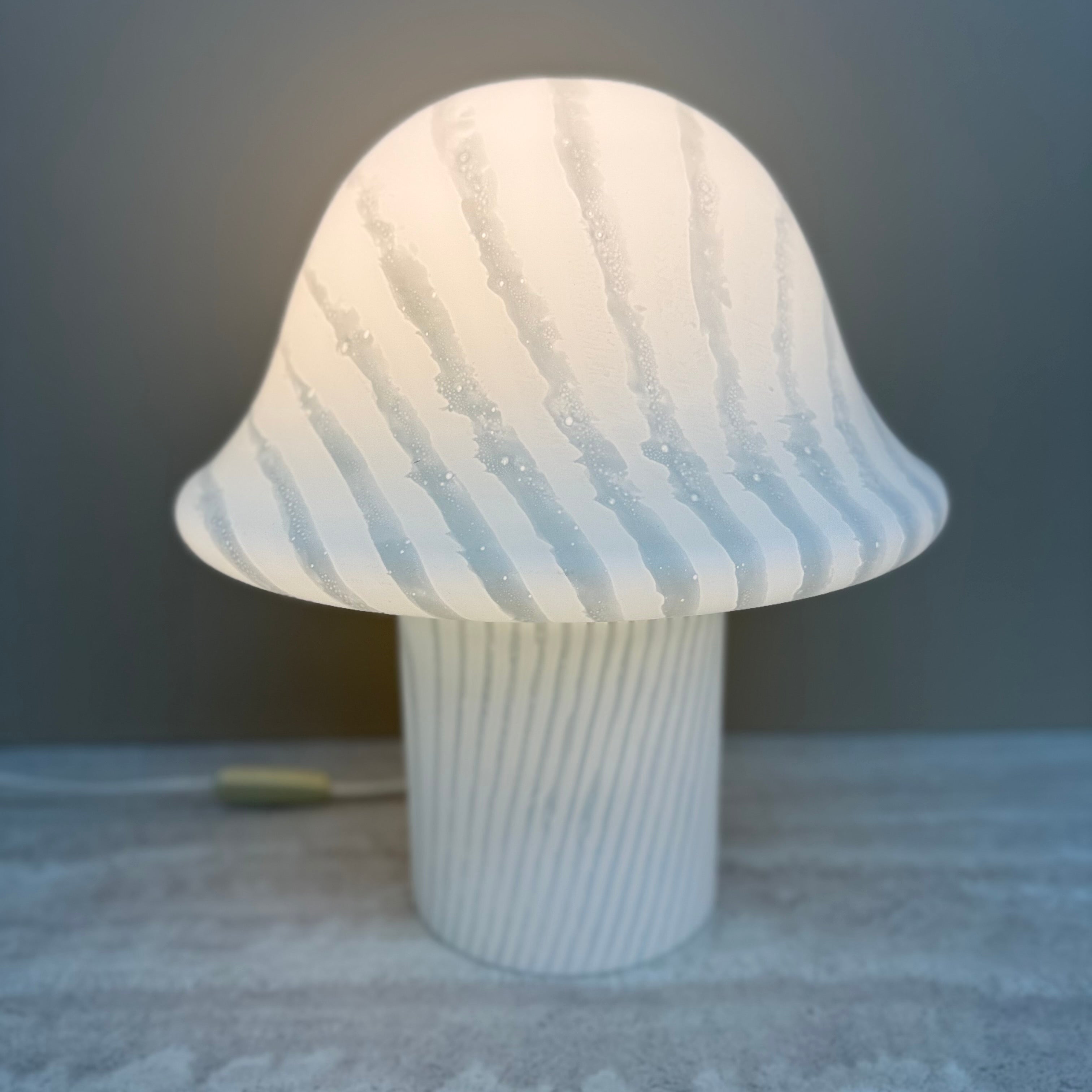 Peil_&_Putzler_Zebra_Glass_Mushroom_Table_Lamp,_Germany_1970s
