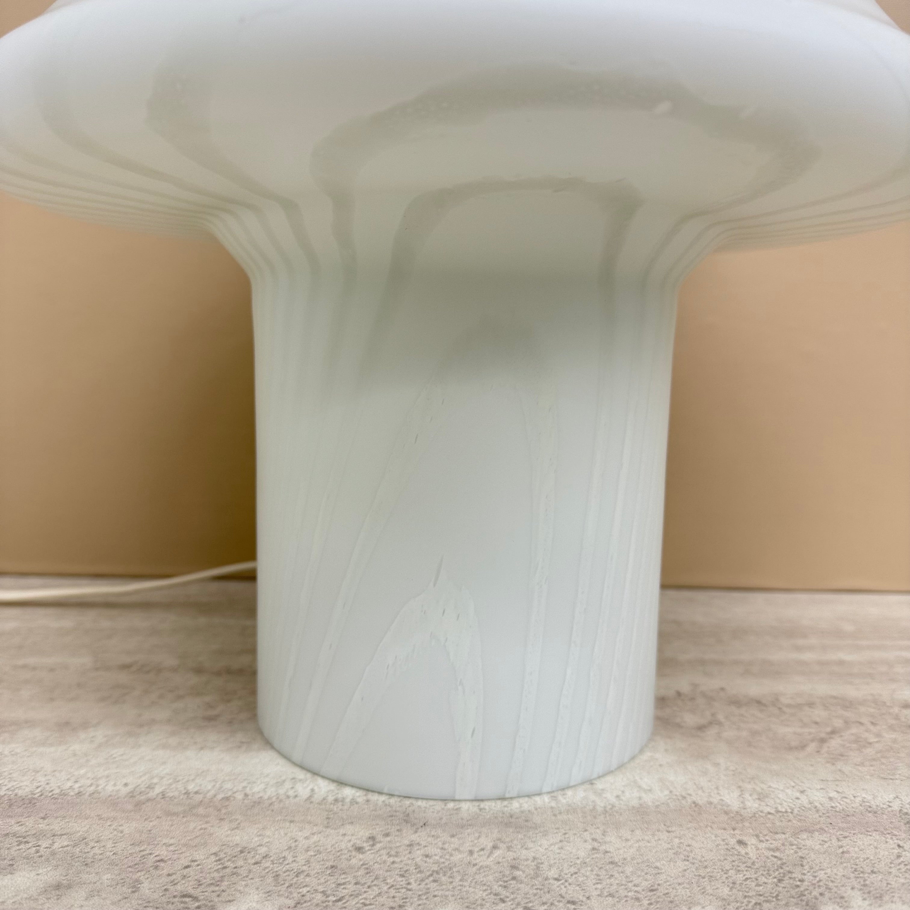 Peil_&_Putzler_Zebra_Glass_Mushroom_Table_Lamp,_Germany_1970s