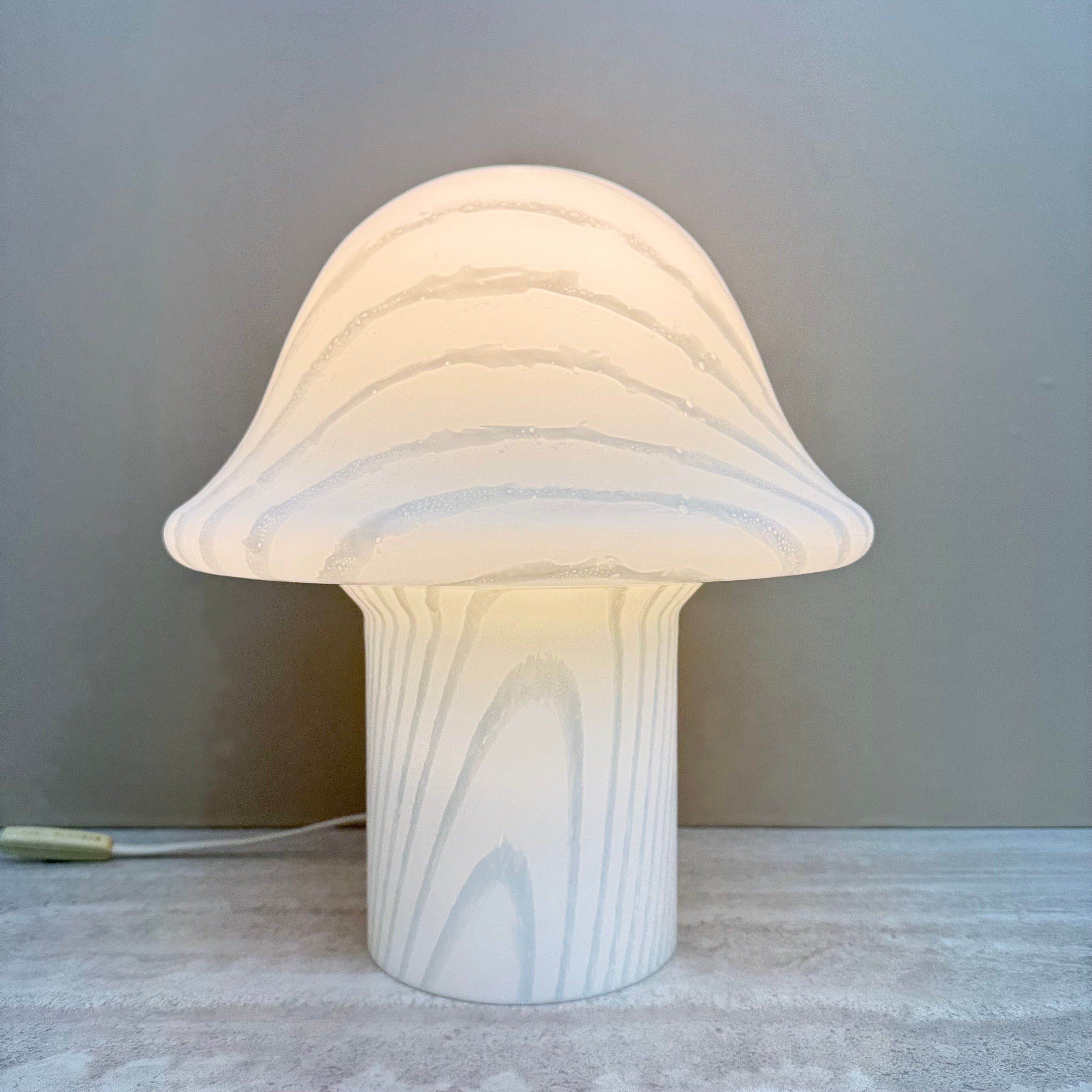 Peil_&_Putzler_Zebra_Glass_Mushroom_Table_Lamp,_Germany_1970s